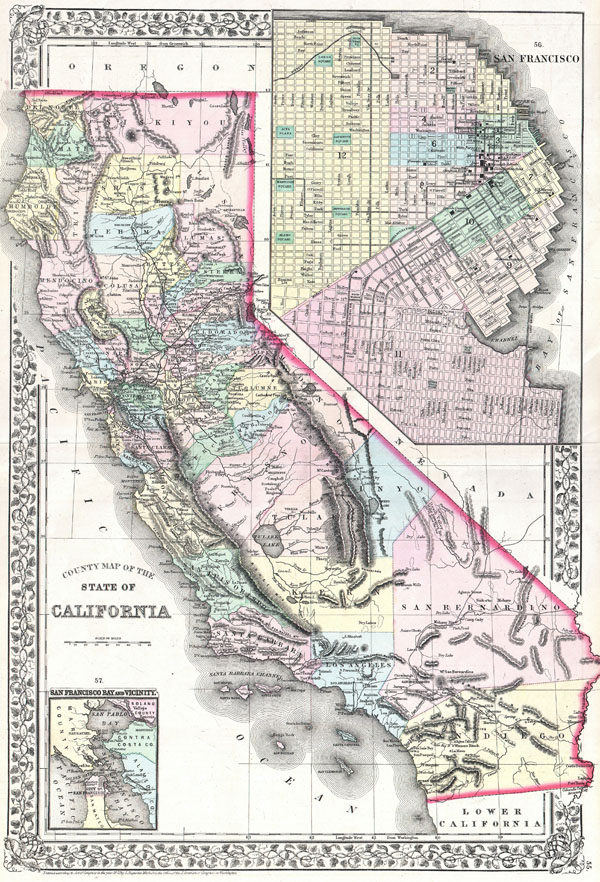 County Map of the State of California. - Main View