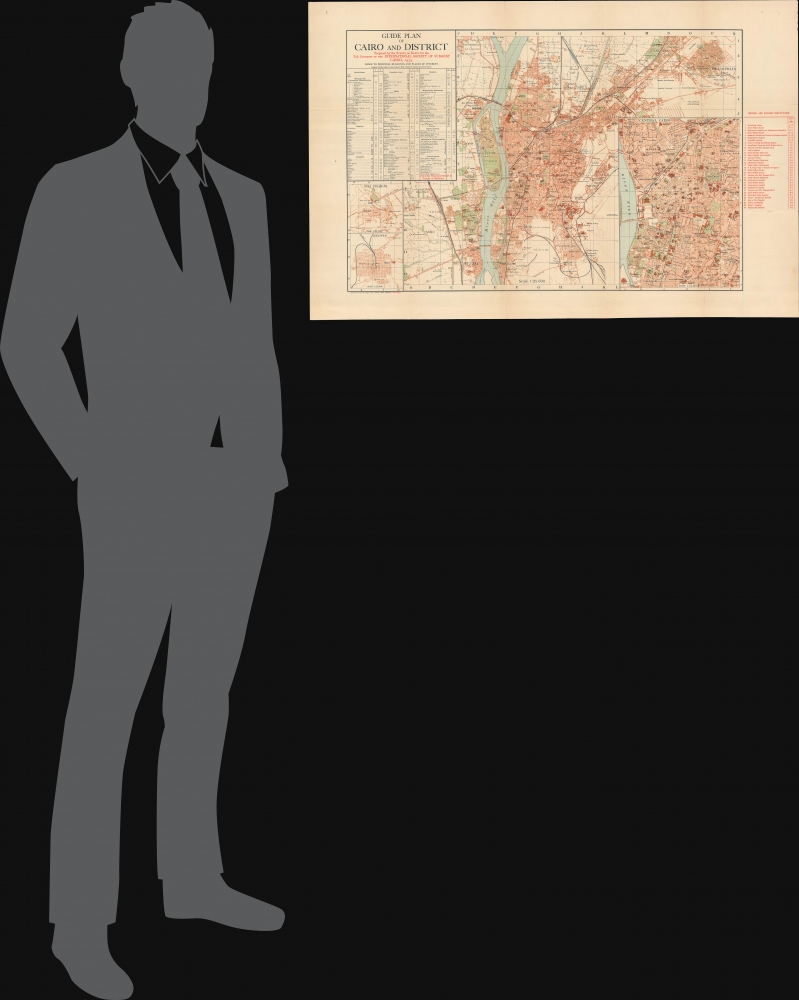 Guide Plan of Cairo and District Prepared by the Survey of Egypt for the Xth. Congress of the International Society of Surgery. - Alternate View 1