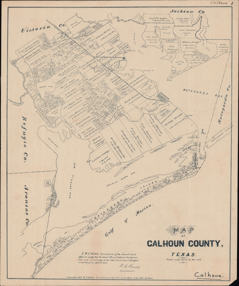 Map of Calhoun County, Texas. - Main View