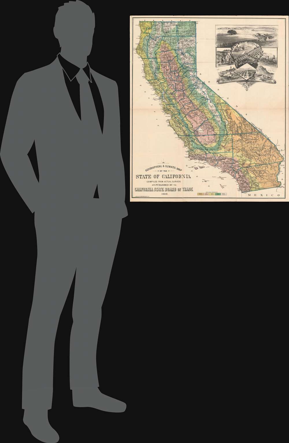 Geographical and Climatic Map of the State of California. - Alternate View 1