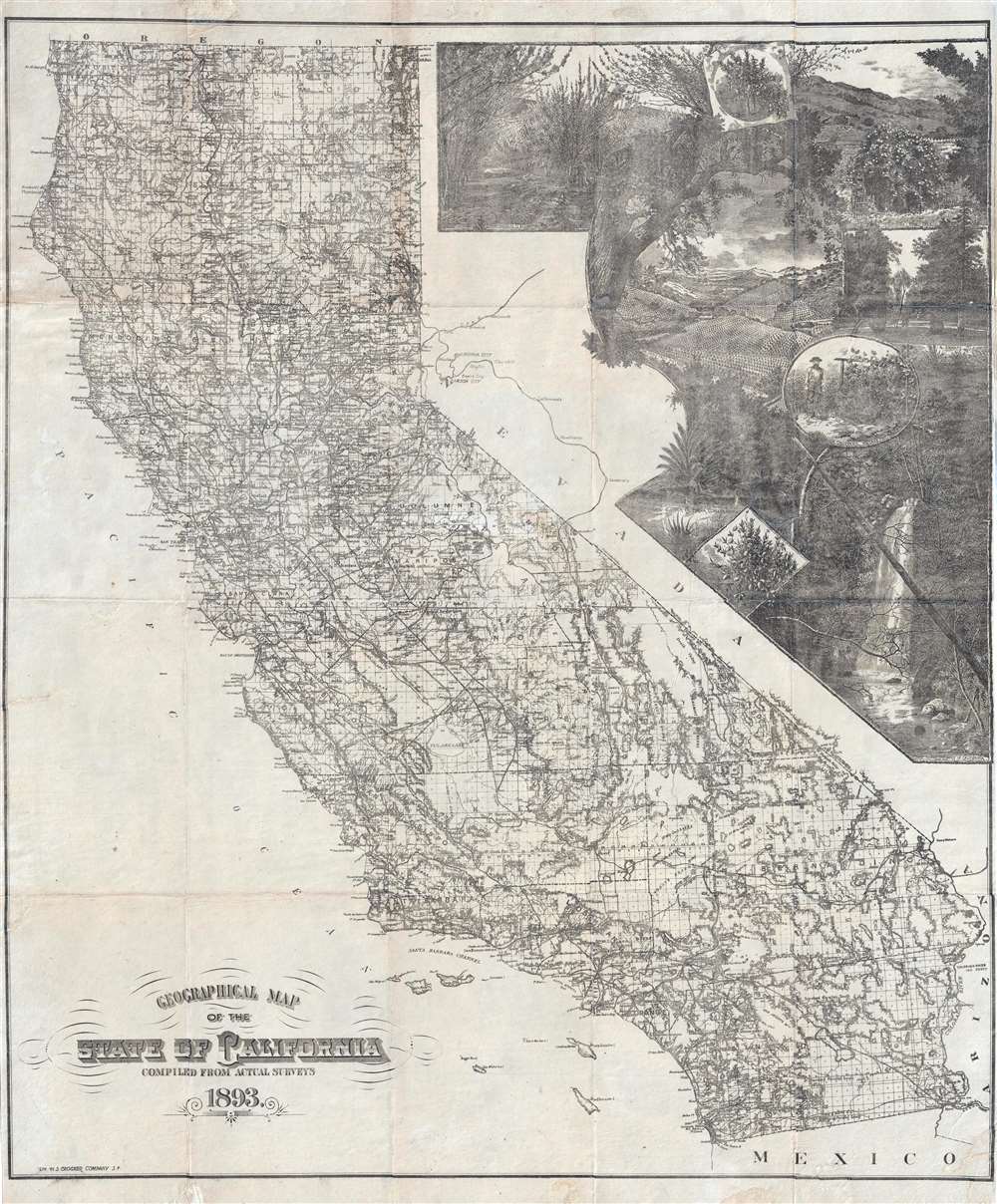 Geographical Map of the State of California Compiled from Actual Surveys. - Main View
