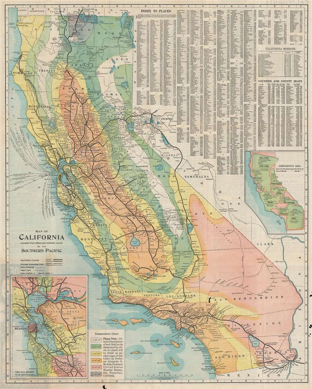 Map of California. Compiled from officiala nd authentic sources by the Southern Pacific. - Main View