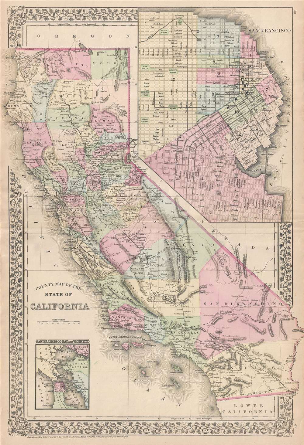 County Map of the State of California. - Main View