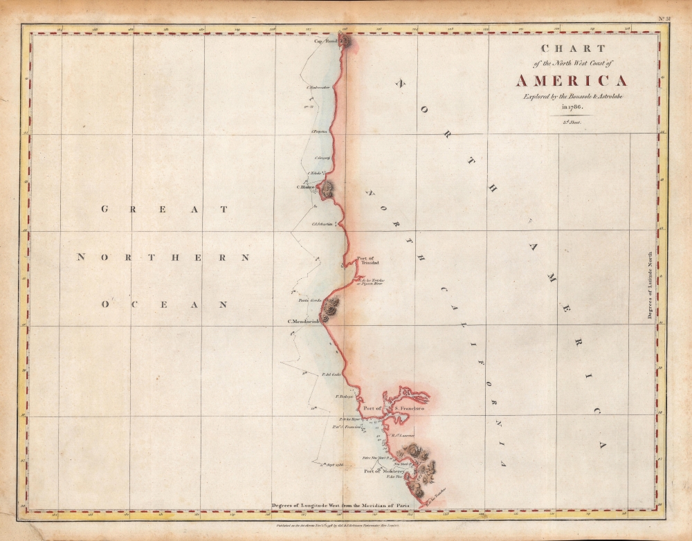 Chart of the North West Coast of America Explored by the Boussole and Astrolabe in 1786. 3rd Sheet. - Main View