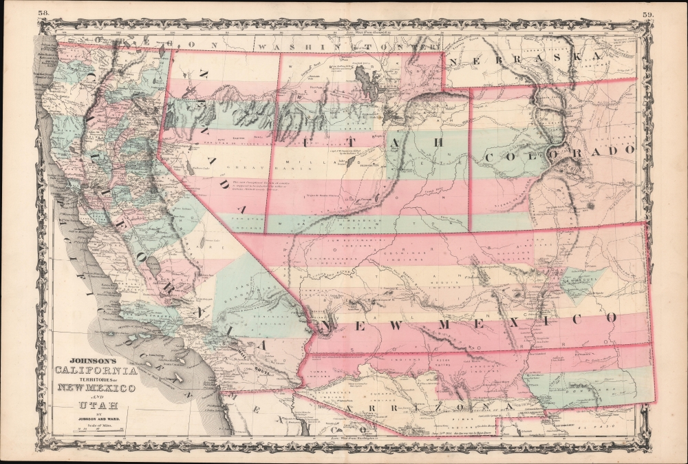 Johnson's California, Territories of New Mexico and Utah. - Main View