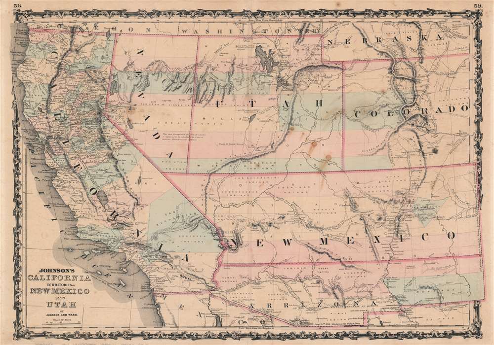 Johnson's California. Territories of New Mexico and Utah. - Main View