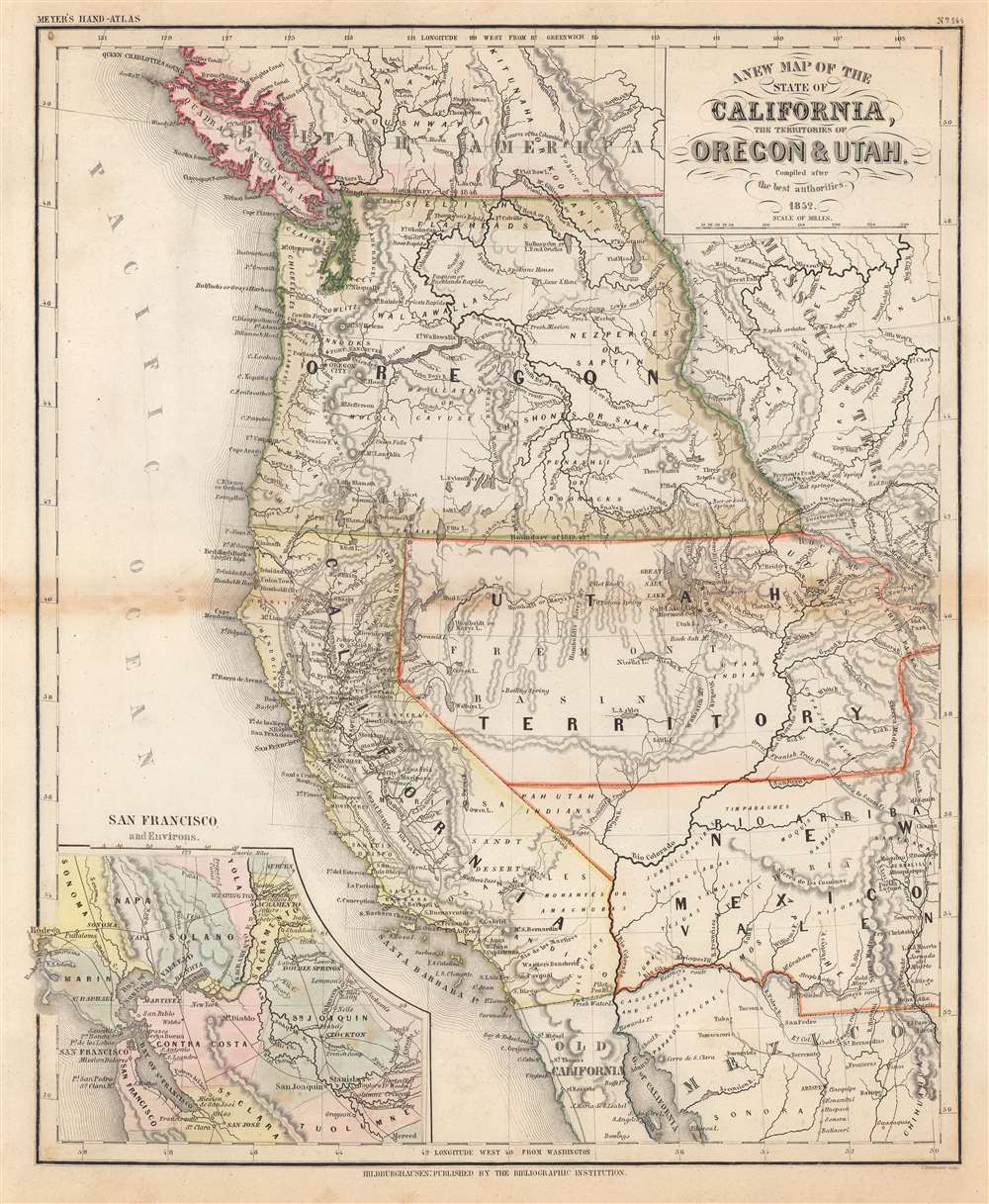 A New Map of the State of California, the Territories of Oregon and Utah. - Main View