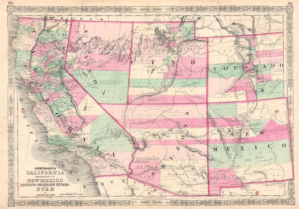 Johnson's California. Territories of New Mexico Arizona Colorado Nevada and Utah. - Main View