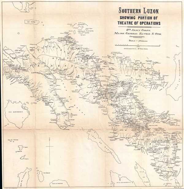 Southern Luzon.  Showing Portion of Theatre of Operations.  8th Army Corps, Major General Elwell S. Otis, Commanding. - Main View