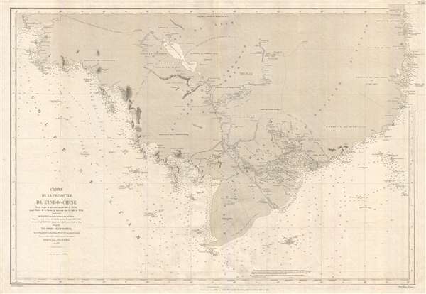 Carte de la Presqu'ile de l'Indo-Chine, depuis le port de Qui- Nhon dans le mer de Chine jusqu'à l'entrée de la Rivière de Bang-Kok dans le Golfe de Siam. - Main View