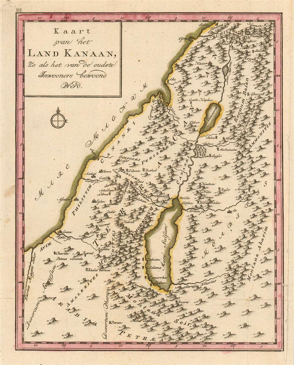 Kaart van het Land Kanaan zo als het van de oudste Inwooners bewoond werd. - Main View