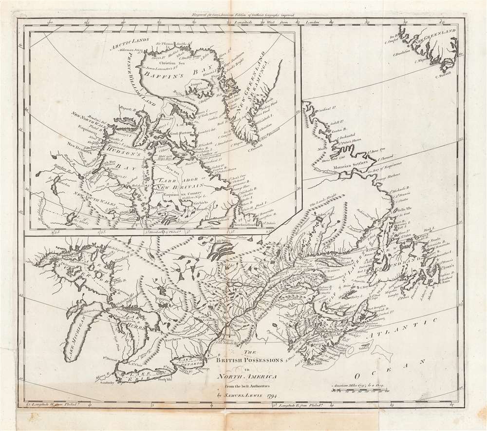 1794 Carey / Lewis Map of Canada