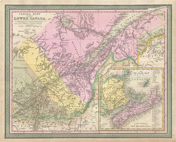 1849 Mitchell Map of Quebec, Lower Canada or Canada East