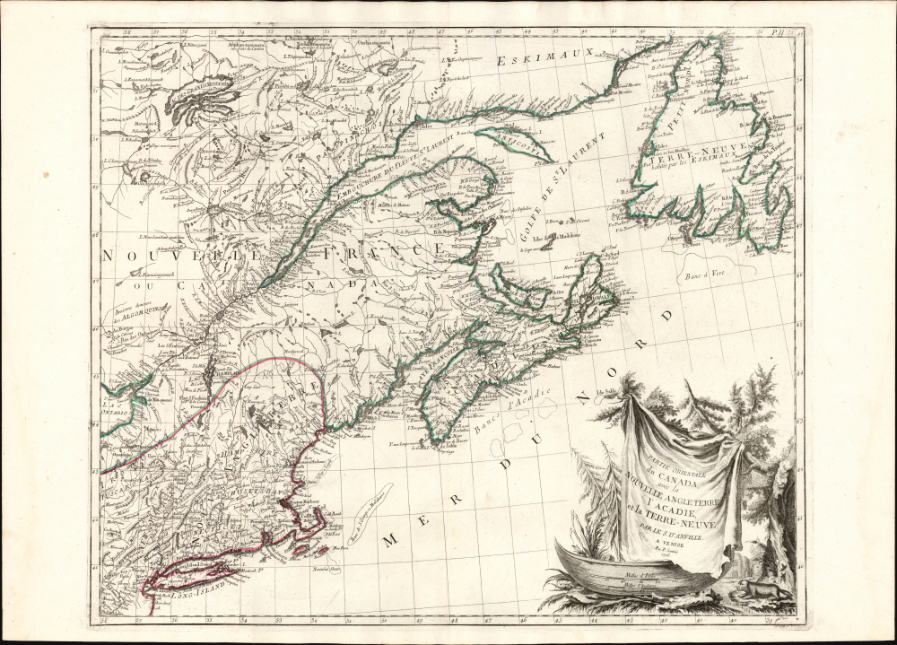 1776 Anville / Santini Map of Canada and New England