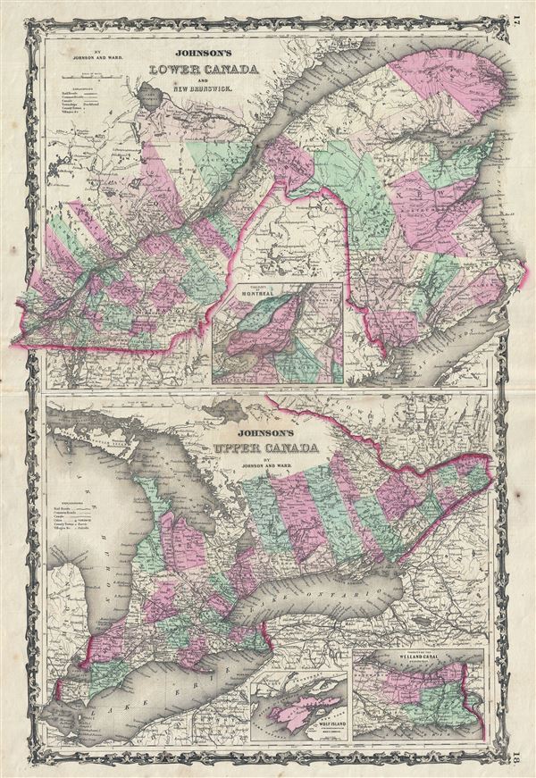 Johnson's Lower Canada and New Brunswick.  Johnson's Upper Canada. - Main View
