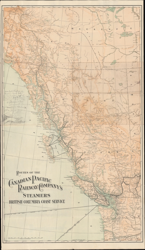 Routes of the Canadian Pacific Railway Company's Steamers, British Columbia Coast Service. / Alaska Puget Sound British Columbia... - Main View