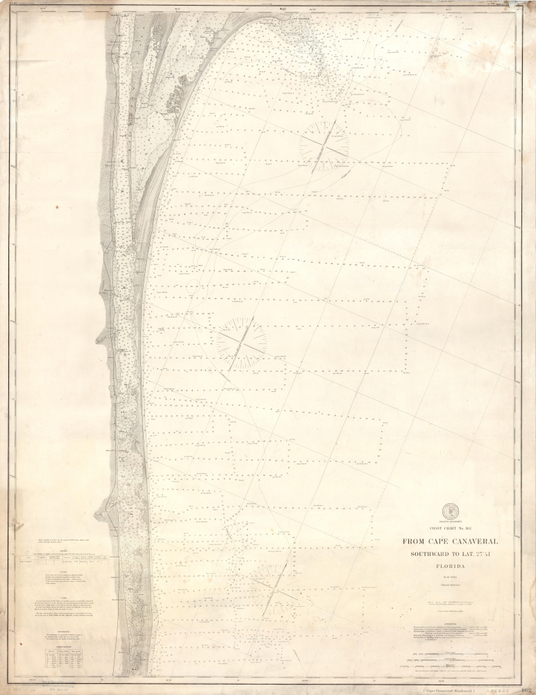 Coast Chart No. 162 From Cape Canaveral Southward to Lat. 27° 41' Florida. - Main View