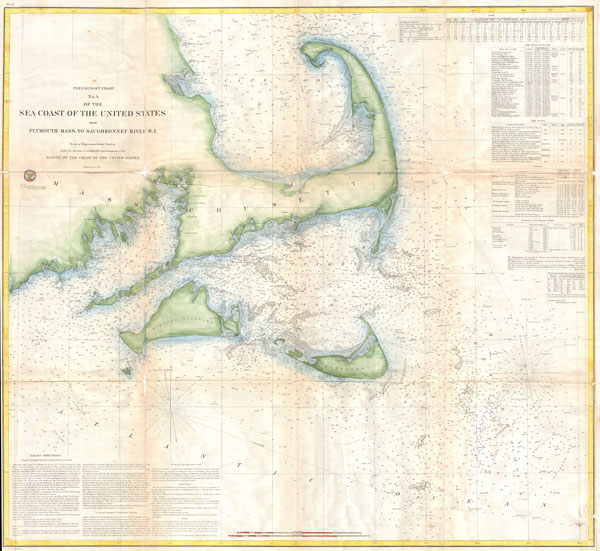 Preliminary Chart No. 4 of the Sea Coast of the United States from Plymouth Mass. To Saughkonnet River R. I. - Main View