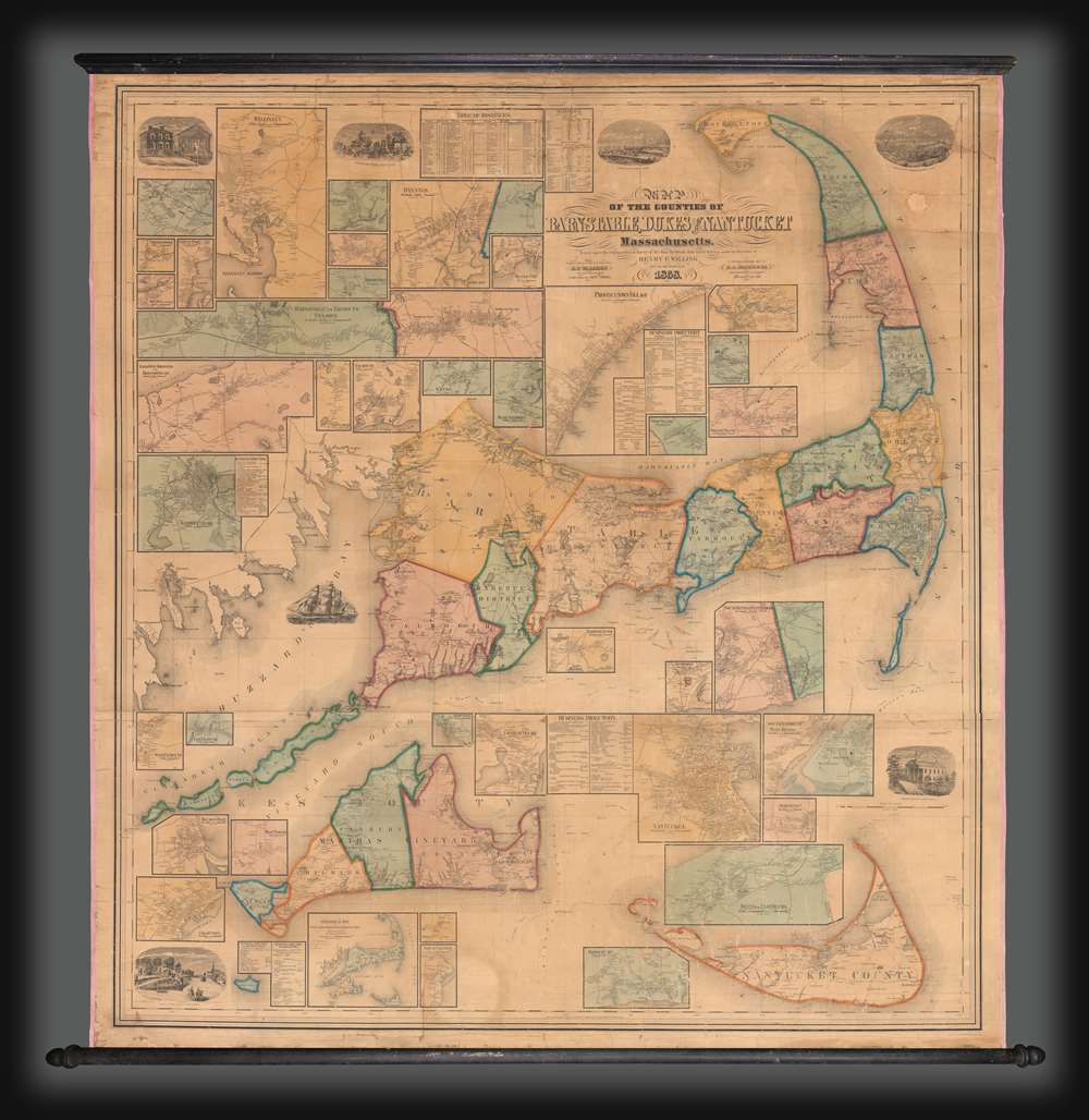 Map of the Counties of Barnstable, Dukes and Nantucket Massachusetts. - Main View