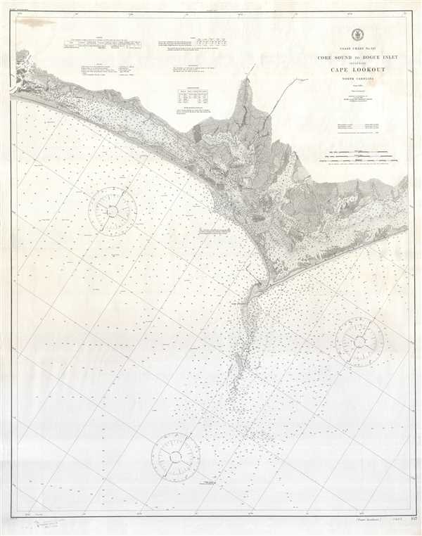 Coast Chart No. 147 Core Sound to Bogue Inlet Including Cape Lookout North Carolina. - Main View