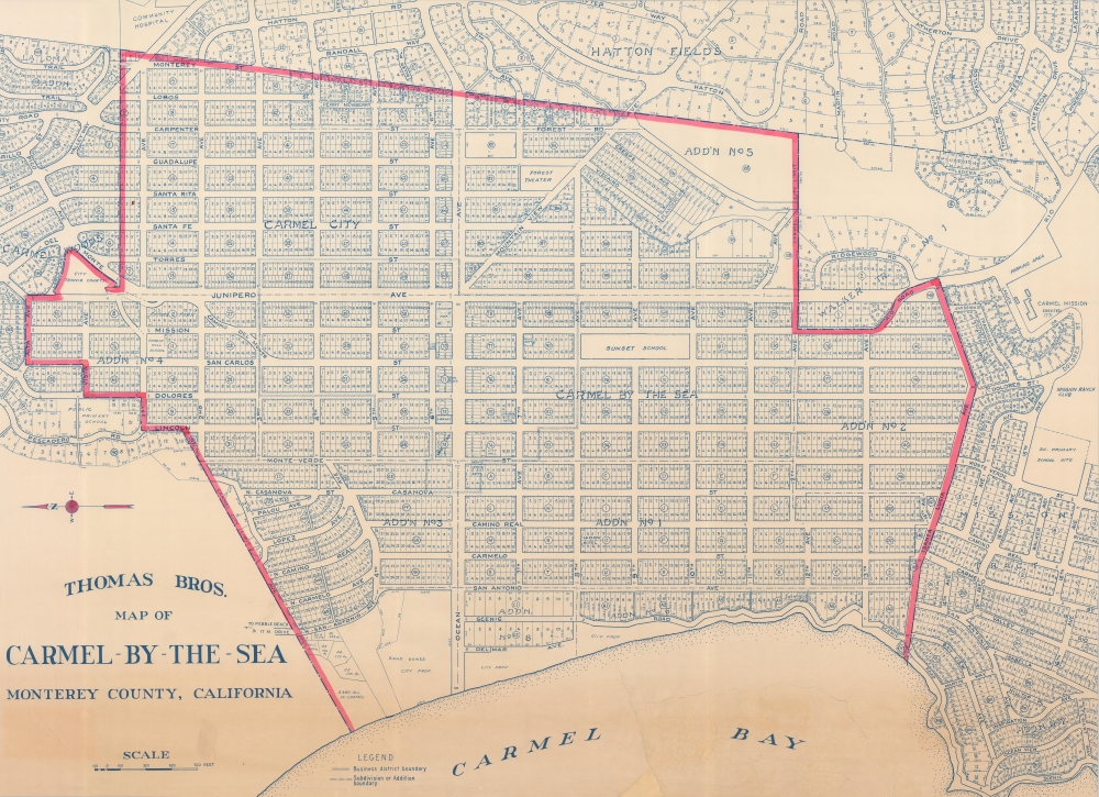 Thomas Bros. Map of Carmel-by-the-Sea, Monterey County, California. - Main View