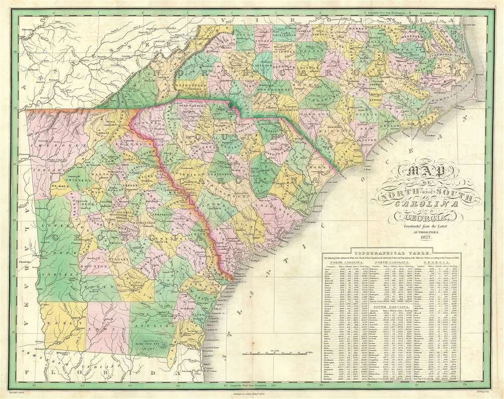 map of south carolina and georgia Map Of North And South Carolina And Georgia Geographicus Rare map of south carolina and georgia