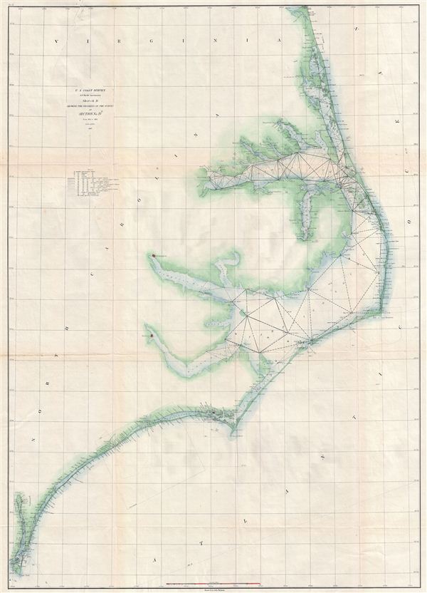 Sketch D Showing the Progress of the Survey in Section No. IV from 1845 to 1862. - Main View