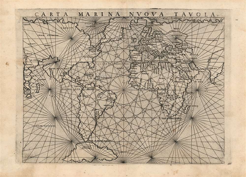 Carta náutica italiana intitulada `GEOGRAFIA DELLA MARINA DELLA CITTA DELA