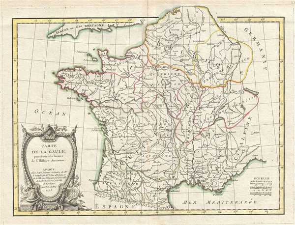 Carte de la Gaule, pour servir a la lecture de l'Histoire Ancienne. - Main View