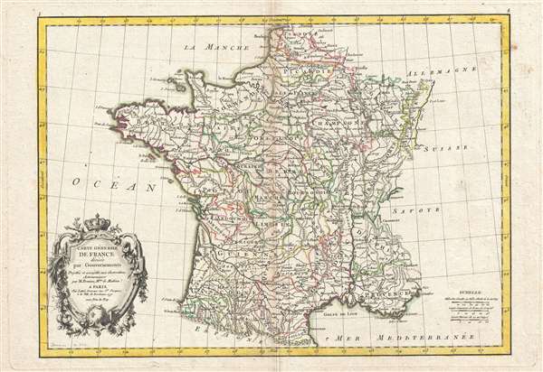 Carte Generale de France divisee par Gouvernements. - Main View