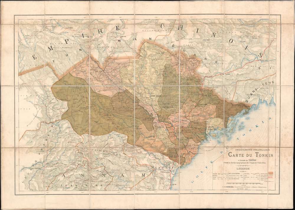 Indo-Chine Française Carte du Tonkin. - Main View