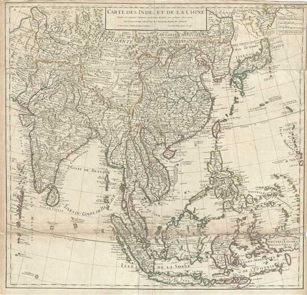 Carte des Indes et de la Chine. - Main View