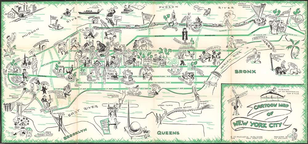 Cartoon Map of New York City. - Main View