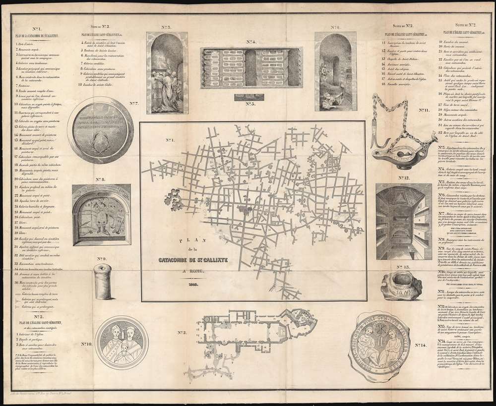 Plan de la Catacombe de St. Callixte a Rome. - Main View