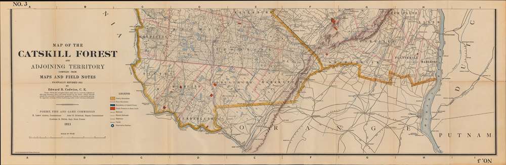 Map of the Catskill Forest and Adjoining Territory Compiled from Maps and Field notes Partially Revised 1911. - Alternate View 2