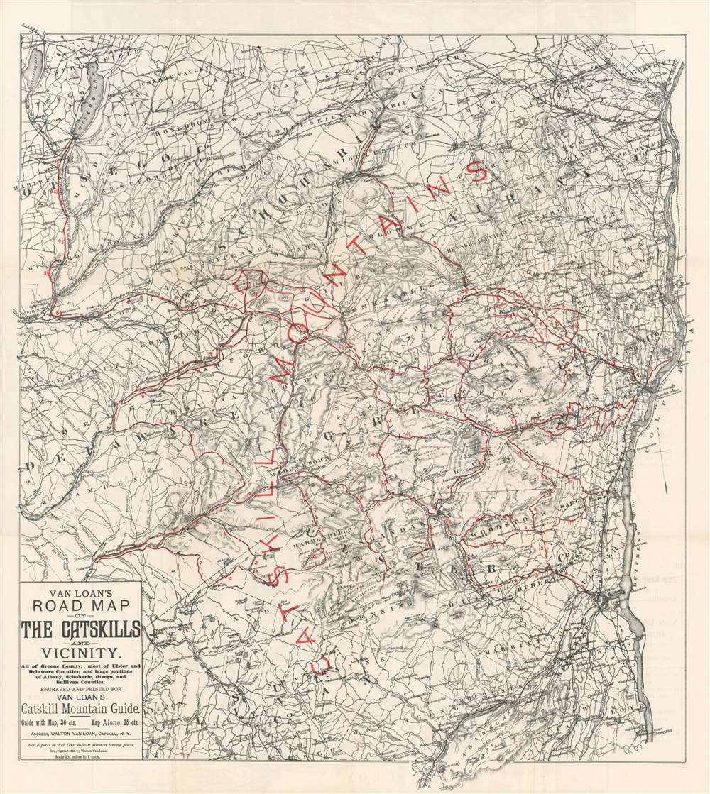 Van Loan's Road Map of the Catskills and Vicinity. - Main View
