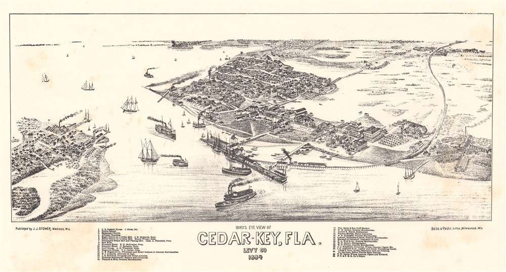 Bird's Eye View of Cedar-Key, Fla. Levy Co. - Main View