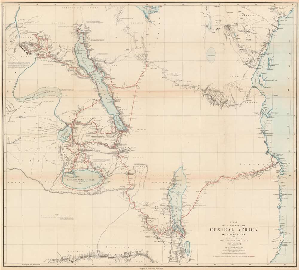 A Map of a Portion of Central Africa by Dr. Livingstone from His Own Surveys Drawings and Observations Between the Years 1866 and 1873. - Main View