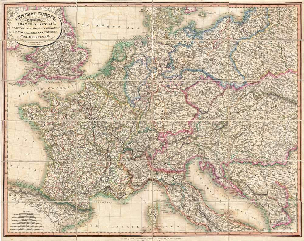 Central Europe: Comprehending France and Austria, with the Kingdom of the Netherlands, Hanover, Germany, Prussia, Northern Italy, and c. - Main View