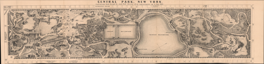 1865 Louis Prang Map of Central Park, New York City