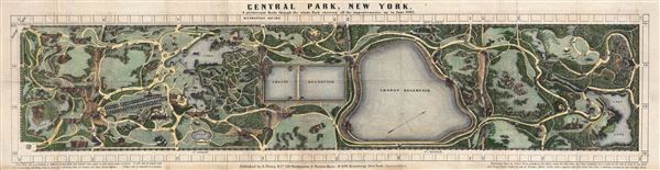 Central Park, New York, A picturesque Guide through the whole Park showing all the improvements up to June 1865. - Main View