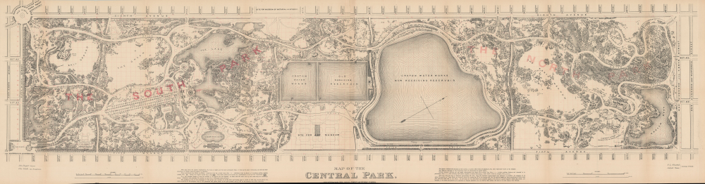 1873 Sibeth Wall Map of Central Park, New York City