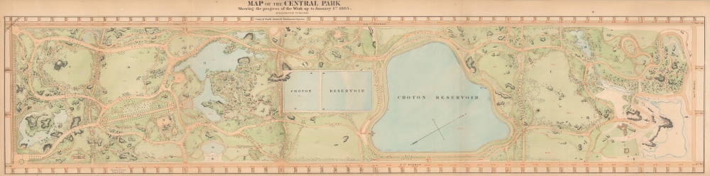Map of the Central Park Showing the progress of the Work up to January 1st, 1865. - Main View