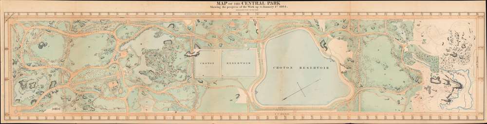 Map of the Central Park Showing the progress of the Work up to January 1st 1864. - Main View