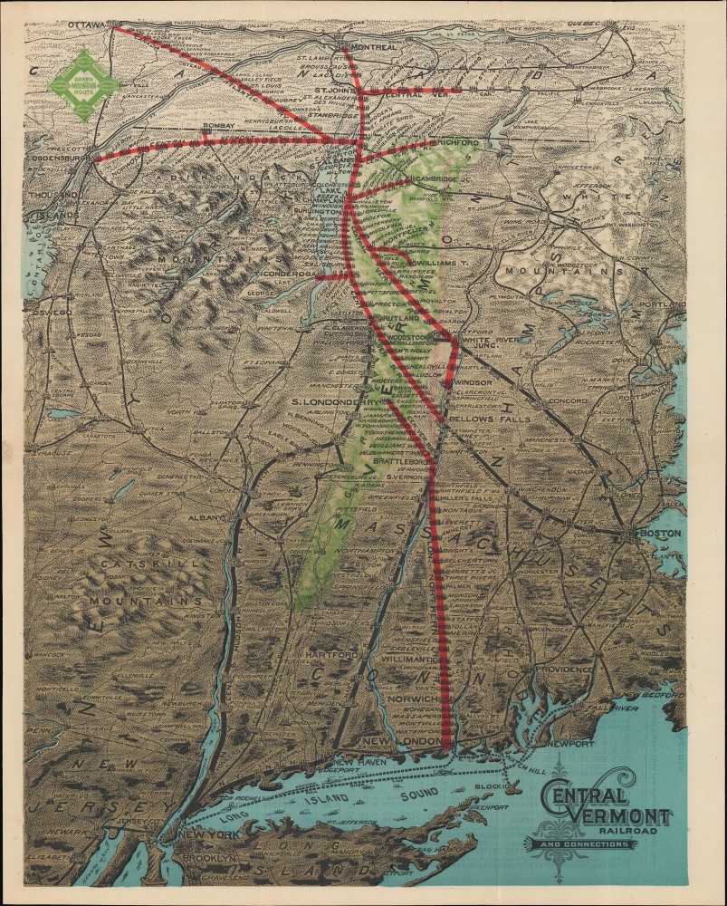 Central Vermont Railroad and Connections. - Main View