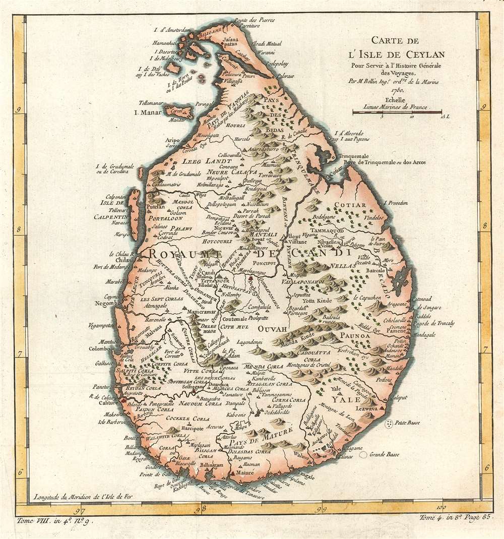 Carte de L'Isle de Ceylon. - Main View