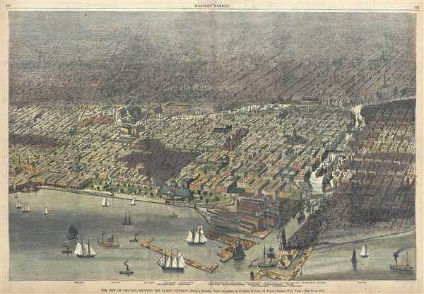 The City of Chicago, Showing the Burnt District. - Main View