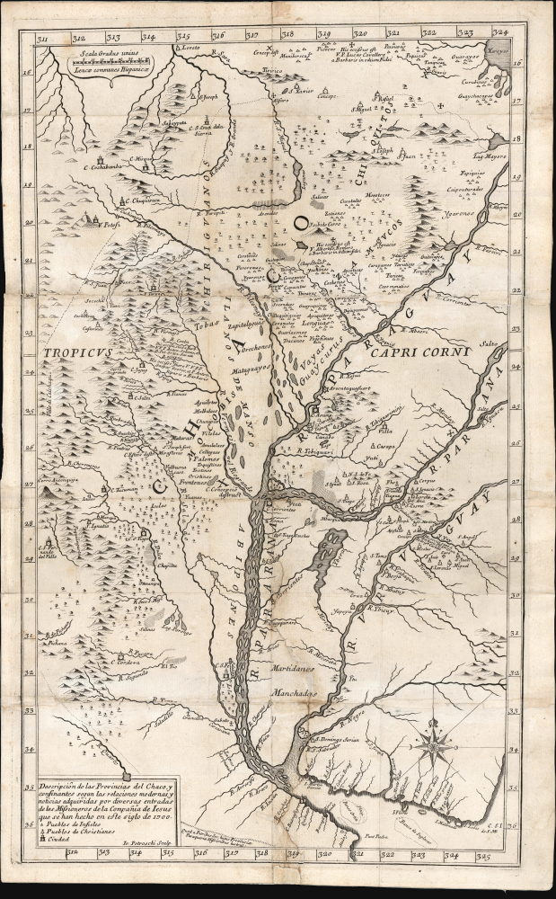 Descripción de las Provincias del Chaco, y confinantes segun las relaciones modernas, y noticias aquiridas por diversas entradas de los Missioneros de la Companía de Iesus que se han hecho en este siglo de 1700. - Main View