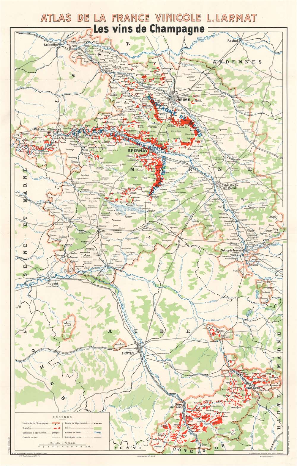 Les Vins De Champagne Geographicus Rare Antique Maps