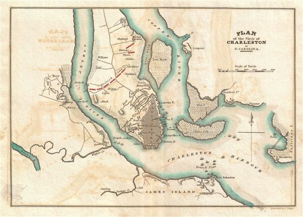 Plan of the Siege of Charleston in S. Carolina. - Main View